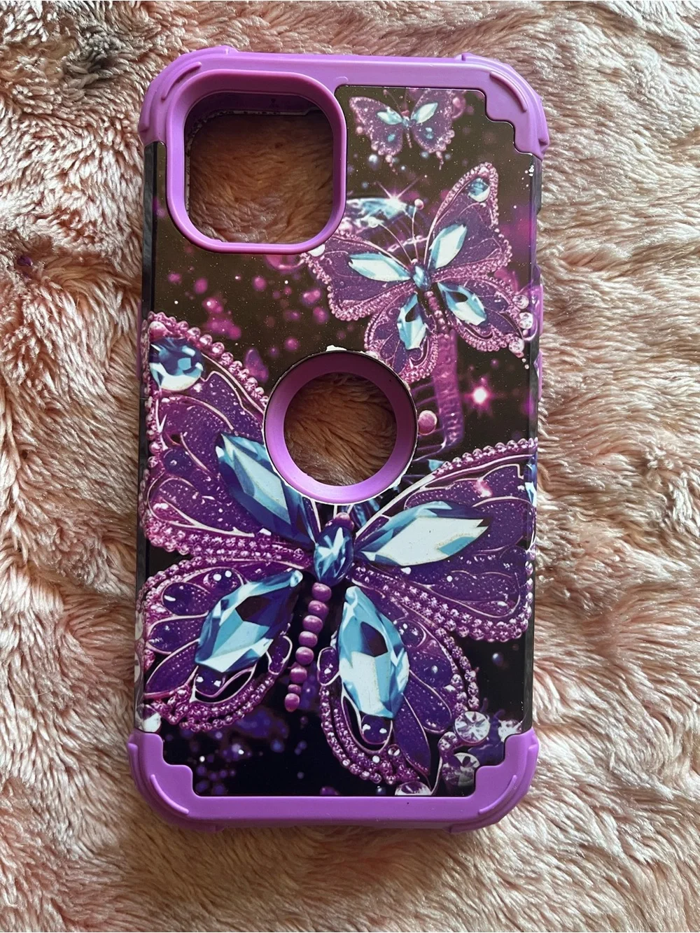 Purple Butterfly Protective Phone Case - Stylish Drop Protection